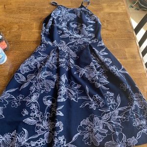 Blue floral skater dress size small